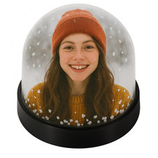 Custom Photo Snow Globe, Personalised Photo Snow Globe Christmas, Birthday Gift