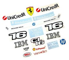 Motorsport Helmet Stickers F 1 2025 Charles Lec Custom Set Full Size 1.1 One