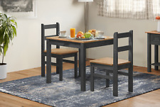 Corona Dining Table & 2 Chairs Charcoal Rio Solid Pine Mercers Furniture®