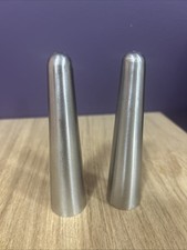 PAIR OLD HALL ROBERT WELCH STAINLESS STEEL SALT & PEPPER POTS Elegant Modernist