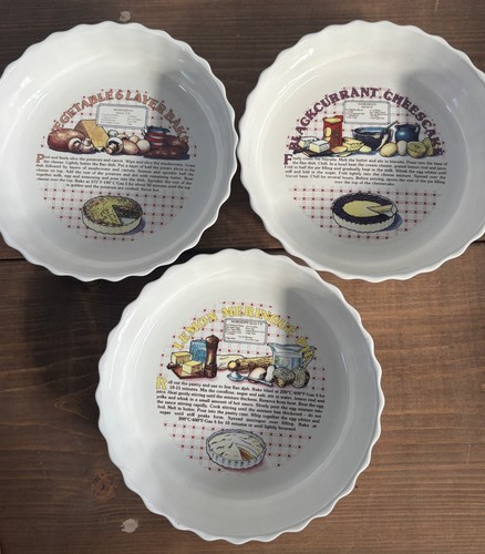 Vintage ceramic flan dishes - 3,