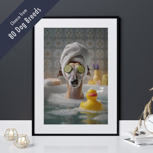 Funny dog bath - dog, print