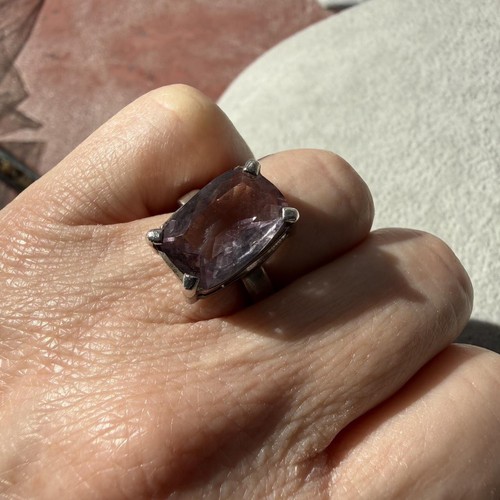 925 silver amethyst ring - &,