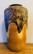 Large Vintage C.1970s West German Fat Lava Vase By Scheurich 517/38
