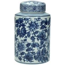 Ginger Jar Pot Veere - 14x8x8cm - White Blue Porcelain