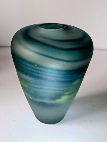 Mdina glass vase blue - mdina,