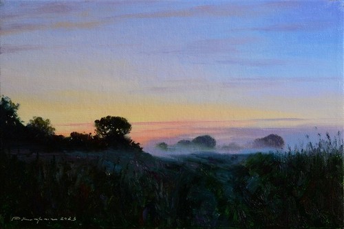 Sunrise original oil painting - original,