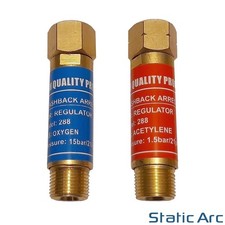FLASHBACK ARRESTOR OXYGEN ACETYLENE PAIR OXY FUEL HOSE SAFETY VALVE CUT OFF