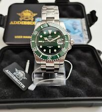 BNIB ADDIESDIVE MY-H3-2AC AUTO STEEL WATCH GREEN SAPPHIRE SEIKO NH35 BGW9 200m