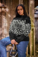 Yours Curve Women's Plus Size Fairisle Knitted Jumper