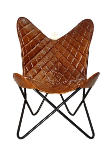 Butterfly chair brown stitched - chair,