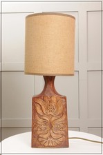 Striking Vintage Quantock Studio Pottery Table Lamp Mid-Century Rooke era