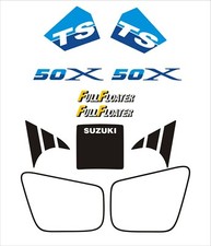 Suzuki TS50X 1987 Decal Kit White Bike.