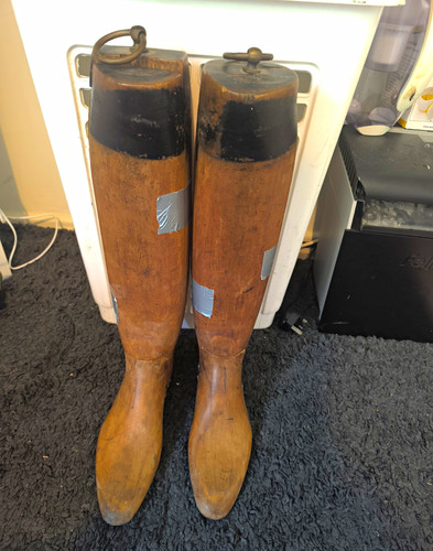 Vintage wooden boot - wooden,