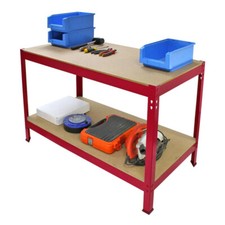 2Tiers Red Metal Steel Bench