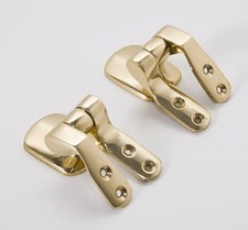 Pair of Genuine Solid Brass Replacement Toilet Seat Hinges Without Bar