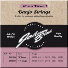 Johnny Brook Set of 5 High Quality Nickel Wound Banjo Instrument Strings