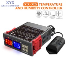 STC-3028 Dual LCD Digital Thermostat Temperature Humidity Controller AC110-220V