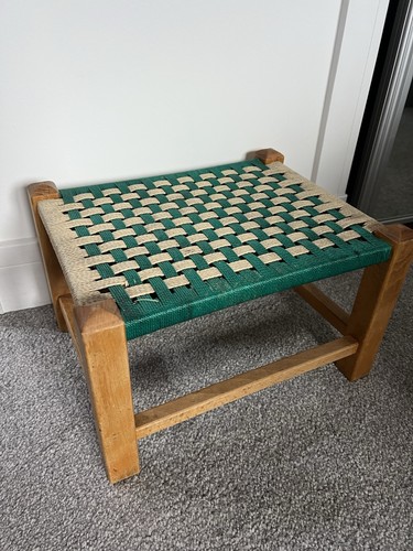 Vintage wooden foot stool with - stool,