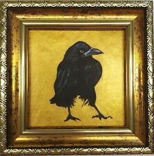 Crow oil Painting serious Bird