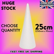 25cm 250mm tall Polystyrene Cones - top quality christmas craft &  sweet trees