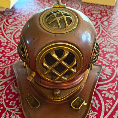 Copper and brass diving helmet - brass,