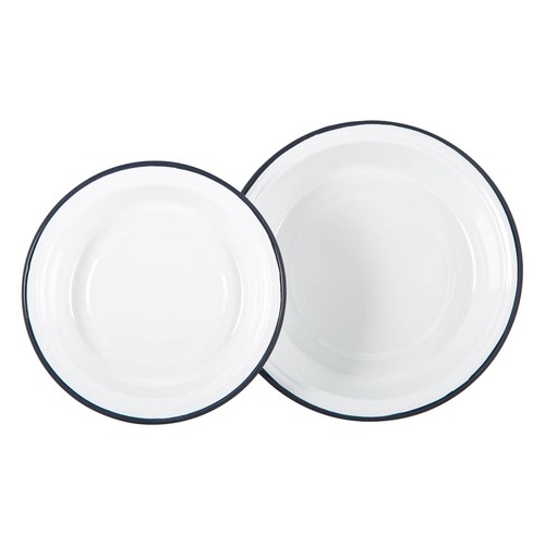 Piece white enamel deep - piece,