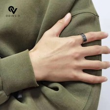 Mens Women Rings All Size Band Titanium Tungsten Steel 8mm Black Silver Gold Uk