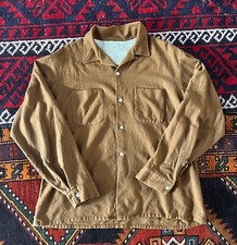 Vintage 50s Wool Loop Collar Star Sportswear Rockabilly Flannel Brown Uniform XL