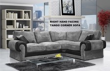 Kingsize Corner Sofa Fabric Grey Black Brown Mocha Soft Original Milan Suite Set