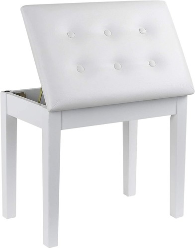White piano stool dressing - piano, stool,