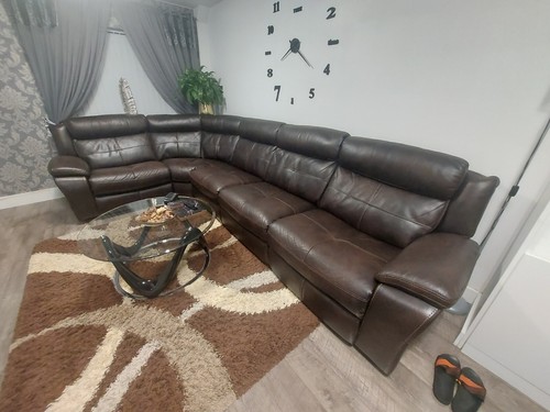Recliner leather sofa - recliner,