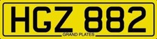 DATELESS PRIVATE NUMBER PLATE HGZ 882 CHERISHED REG SHORT COVER CHEAP HG INITIAL