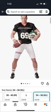 Mens American Footballer Quarterback Fancy Dress Costume Men's Sport Outfit fg