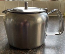 Old Hall Teapot Stainless Steel Body Satin Lid And Handle Shiny 