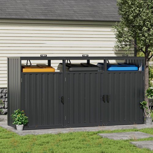 Triple wheelie bin storage - wheelie, 3
