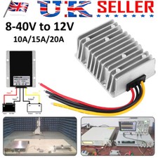 8-40V to 12V 10/15/20A Voltage Stabilizer Car Power Supply Regulator Waterproof