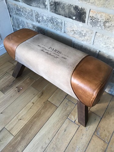 Bench leather and canvas - leather,
