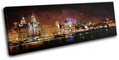 Liverpool skyline watercolour - liverpool,