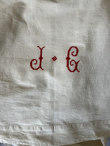 Vintage french cream linen - vintage,