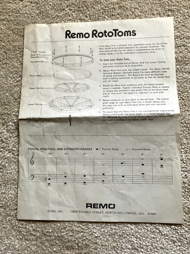 Vintage remo roto toms - roto, tuning
