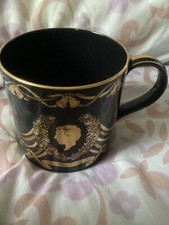 Stunning Wedgwood Charles & Diana 1981 Wedding Black/Gold Large Mug