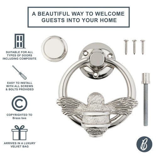 Brass bee with ring - with,