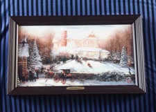 Thomas Kinkade Victorian Christmas II Illuminated Print Framed