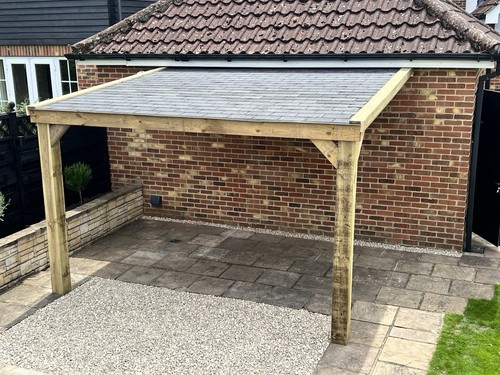 Wooden pergola with - with, osb