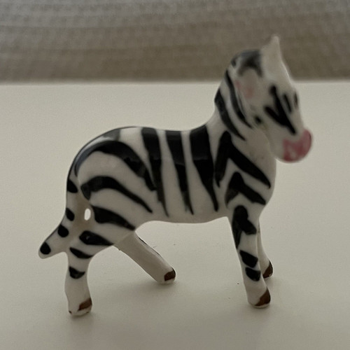 Zebra ceramic figurine - zebra, black