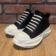 Rick Owens DRKSHDW Abstract Low Black Leather Sneakers UK8 - RRP £650