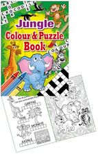 12 Jungle Colour & Puzzle Books - Pinata Toy Loot/Party Bag Fillers Children/Kid