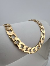 9ct Solid Gold Curb Bracelet 7.5 Inch- 7.5mm Flat Curb - FULL UK HALLMARK & BOX