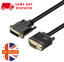 24+5 DVI to VGA Cable Dual Link DVI-I to VGA D-Sub Video Adapter Cable Lead UK